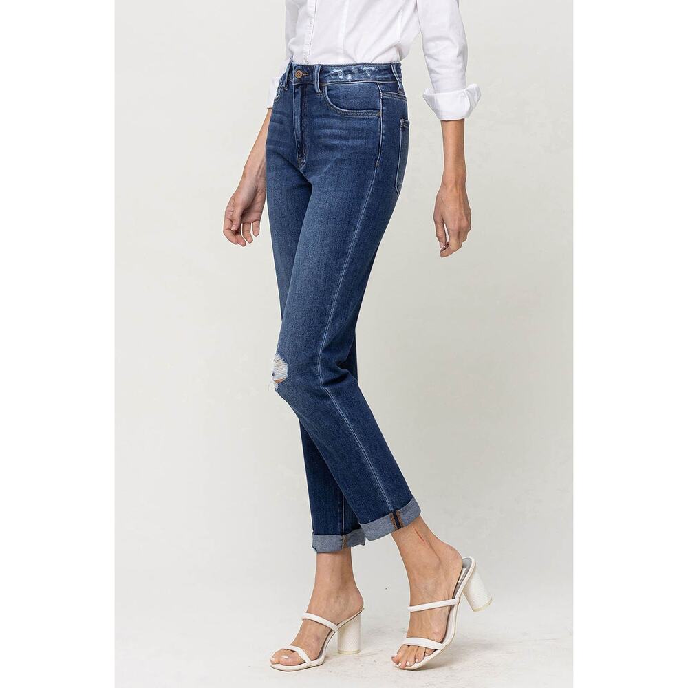 Flying Monkey Super High Rise Distressed Cuffed Mom Jeans - Y3986 - Size 29 - Picture 8 of 9